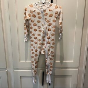 Caden Lane Bamboo Convertible Romper Sleeper - Cookie Crumble Print